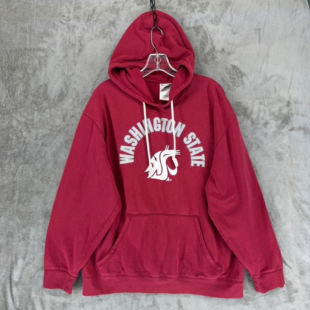 Champion Washington State Cougars Hoodie Mens XL Maroon WSU Pullover Sweatshirt